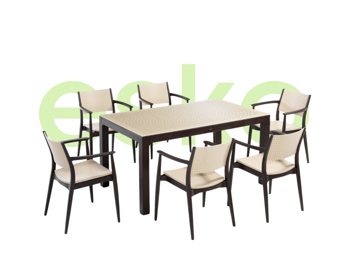 SEGİNUS 6 KİŞİLİK CAMLI MASA TAKIMI