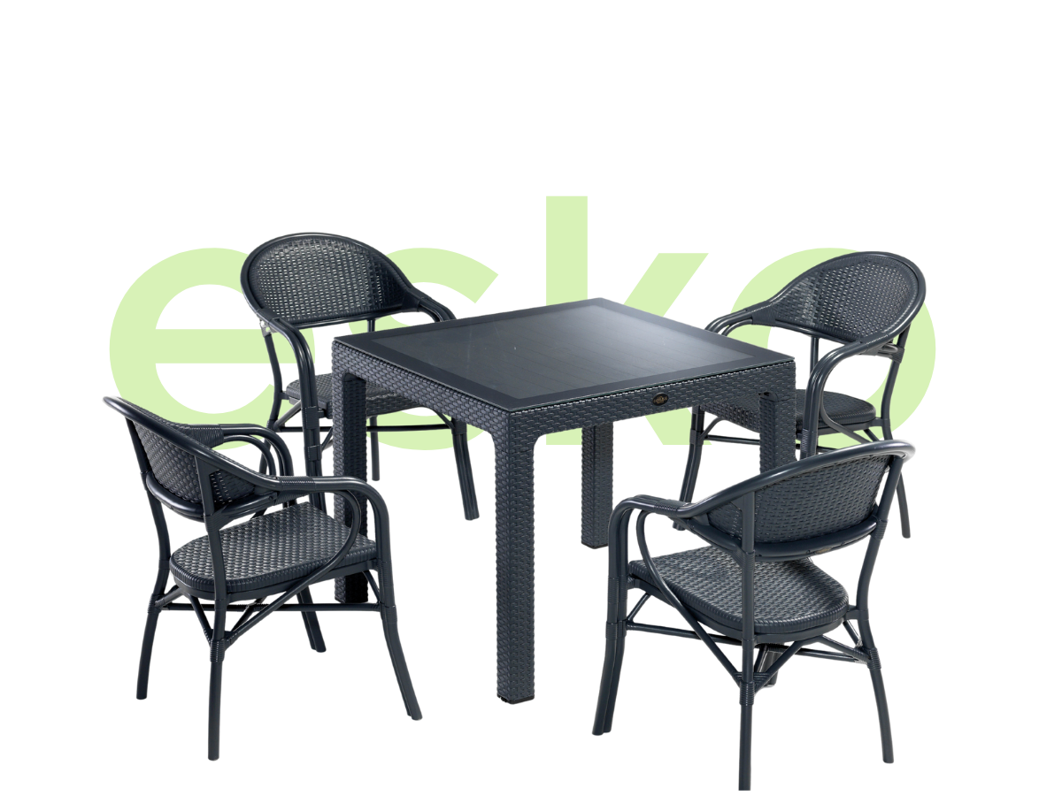 NİRVANA 4 KİŞİLİK CAMLI MASA TAKIMI