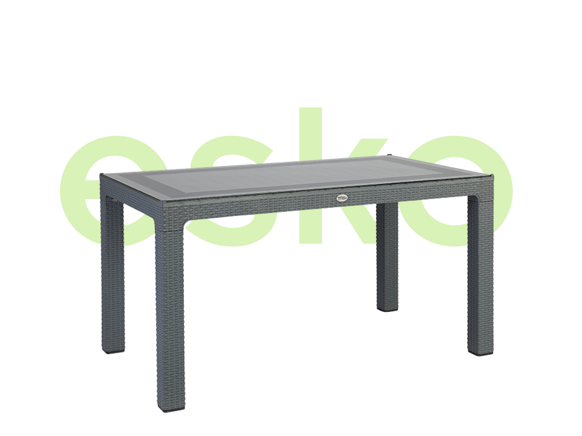 CLASSİ RATTAN 90 X 150 CAMLI MASA