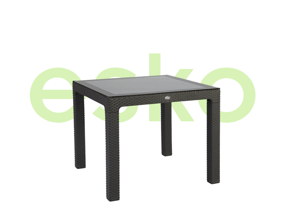 CLASSİ RATTAN 90 X 90 CM CAMLI MASA