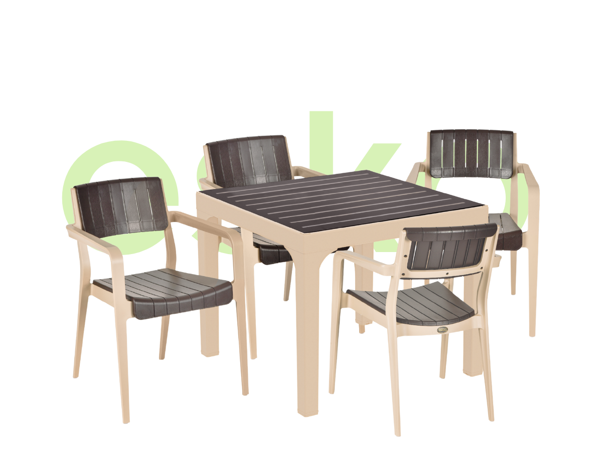 İNFİNİTY 90 CM X 90 CM CAMLI MASA TAKIMI